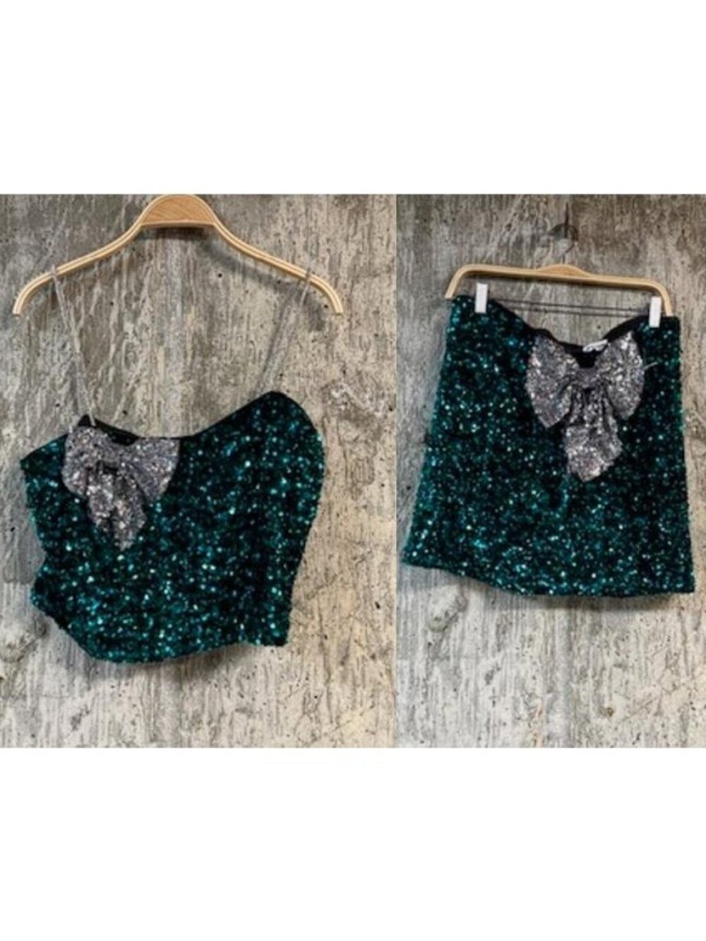 LOVE ON A HANGER Women's Sequin Two Piece Set Outfit Size XL